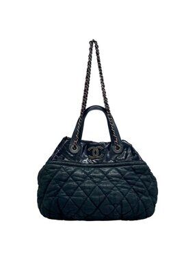 Chanel Shoulder Bag in the Mix Black Gold Chain Vintage Silver 2-Way Leather